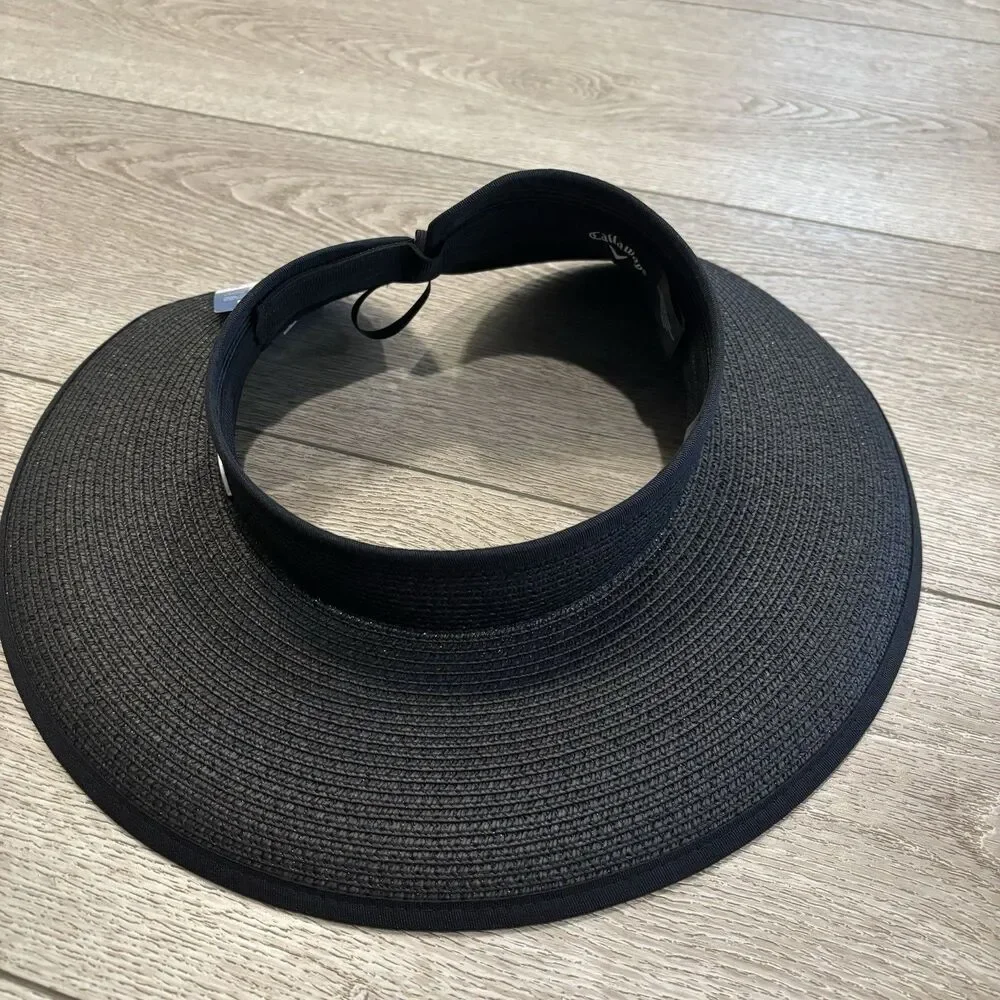 Callaway Women's Adjustable Wide Brim Golf Allure‎ Visor Hat Black New Outdoors